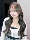 大人ガーリー 韓国ヘア顔周りレイヤーロング_F21299