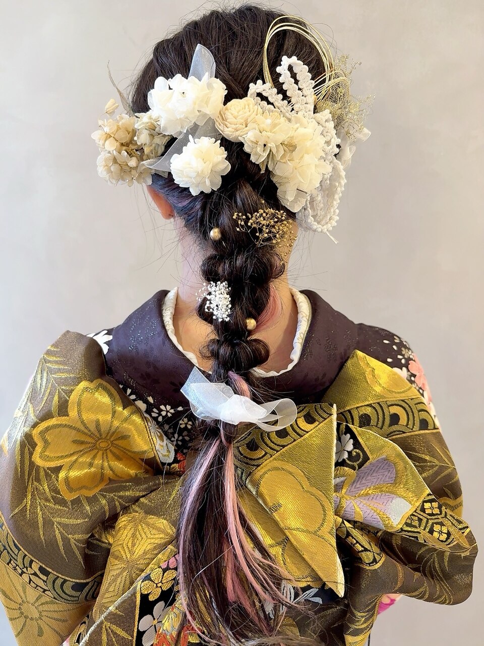 水引 金箔 成人式ヘア 卒業式ヘア 袴ヘア 振袖ヘア/miho