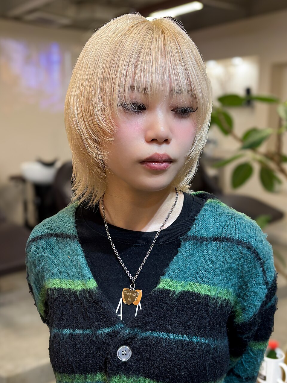 韓国風/ウルフカット/ハッシュカット/抜きっぱなしブロンド