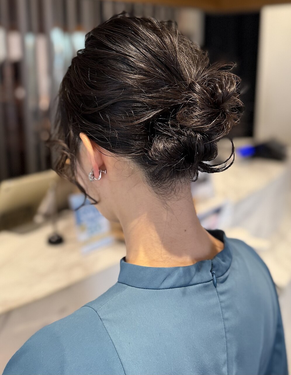 ボブアレンジ/お呼ばれヘア/表参道ヘアセット/お団子アレンジ