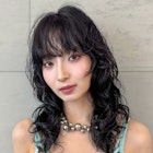 顔周りレイヤーグレージュ韓国ヘアミディアム_F21121