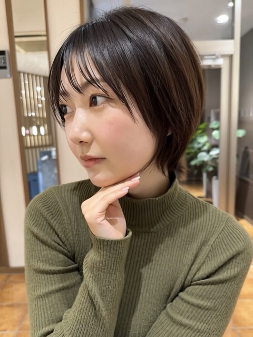 丸みショートボブ/モーブショコラ/大人ショート/20代30代