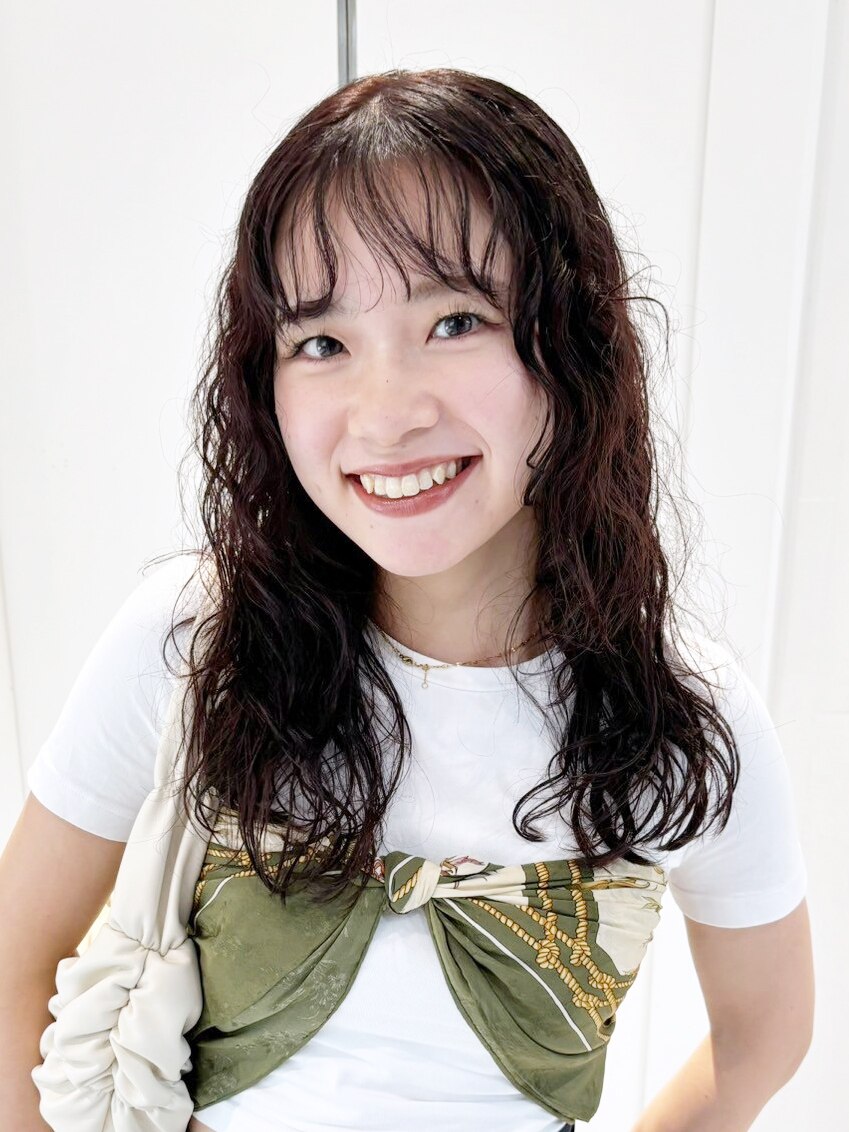 ウェーブパーマ秋色前髪イメチェンくすみベージュ_ba528451