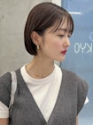 20代30代ショートボブ前髪ありボブミニボブ顔周りレイヤーカット