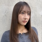美髪ストレートレイヤーロングシースルーバングヘア