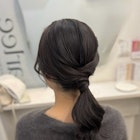ローポニー ポニーテール 上品 ヘアセット お呼ばれ 結婚式