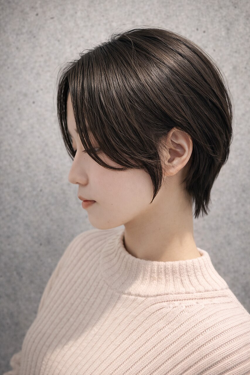 【乾かすだけ】黒髪でも映えるハンサムショート|20代30代40代◎