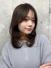美髪ワンカールレイヤーミディアムシースルーバングヘア