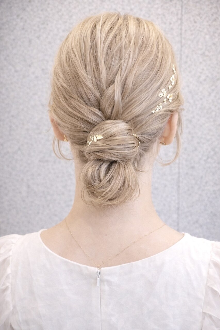 お呼ばれパーティーヘアセット16/ヘアメイク/ブリーチ/レイヤー