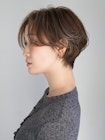 切りっぱなしショート・ボブ/絶壁解消/前髪なし/20代/30代/面長