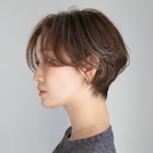 切りっぱなしショート・ボブ/絶壁解消/前髪なし/20代/30代/面長