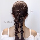 編み下ろしアレンジ/ツインアレンジ/ヘアセット/卒業式ヘア