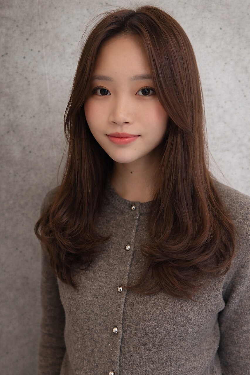 乾かすだけでまとまる小顔顔周りレイヤー×くびれセミロング