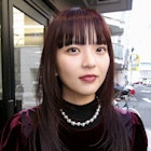 レイヤーカット/ブリーチなしボルドーカラー/担当者平井