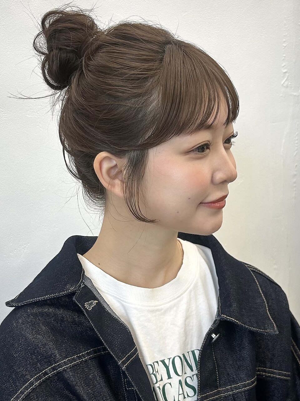 『ヘアアレンジ/お団子/モカブラウン/ブリーチなしベージュ』