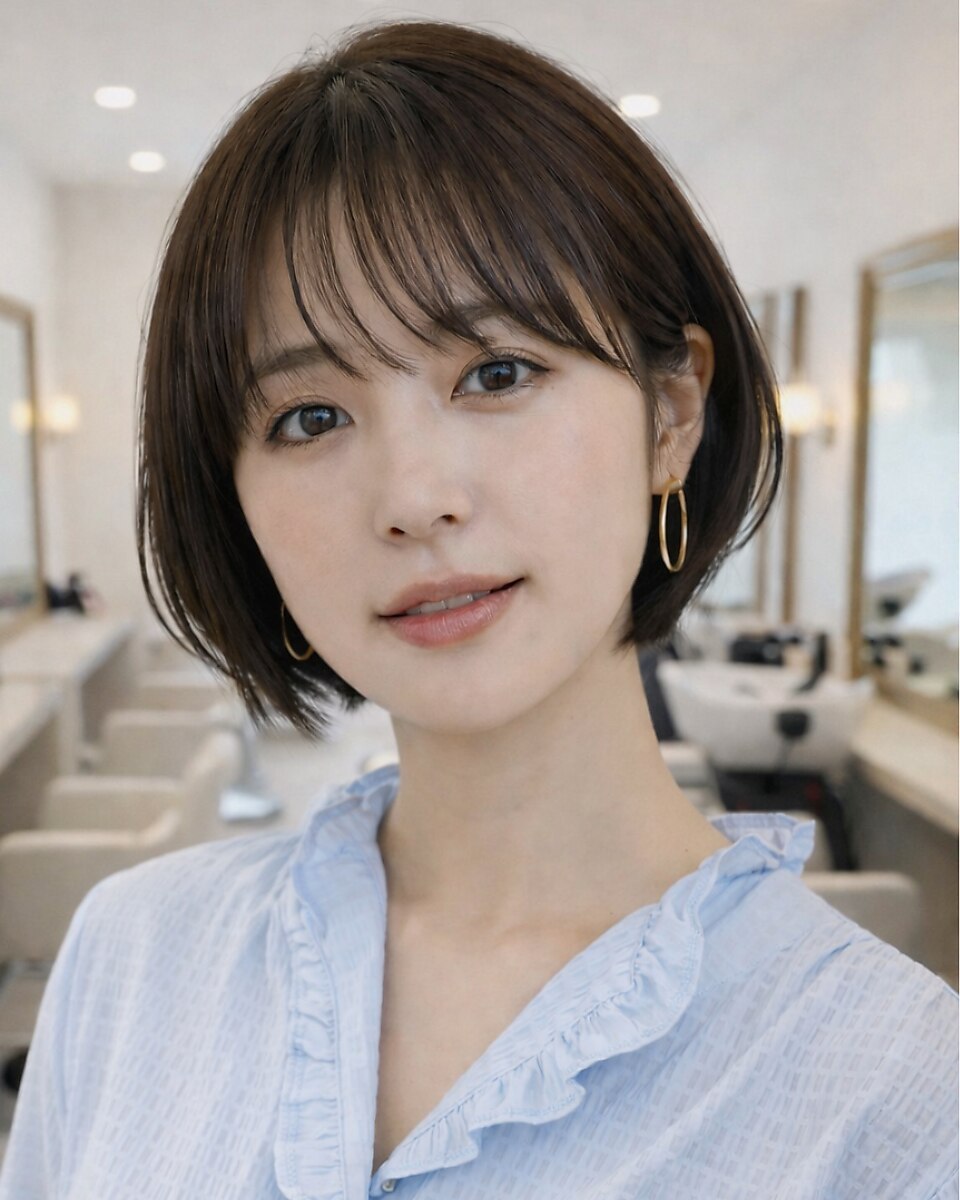 ★明るい白髪染め×ひし形ショートボブ