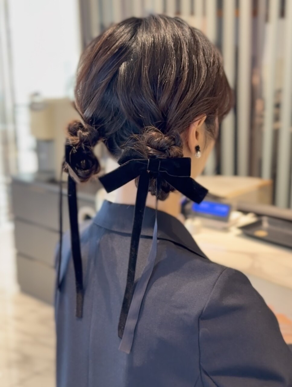 ツインアレンジ/リボンアレンジ/表参道ヘアセット/アップヘア