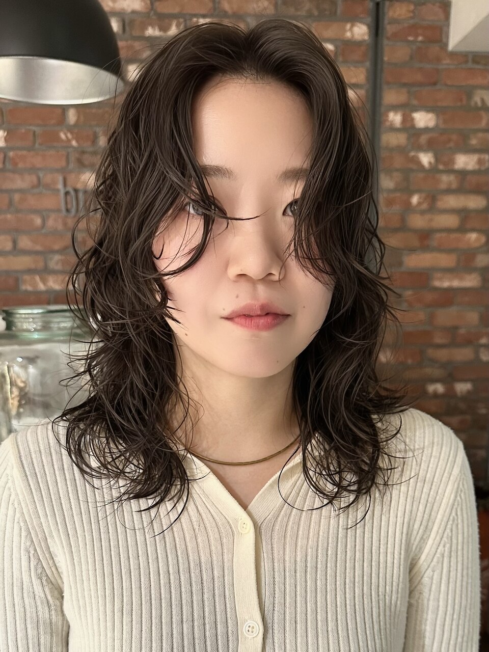 大人女性ロングレイヤーパーマニュアンスパーマ