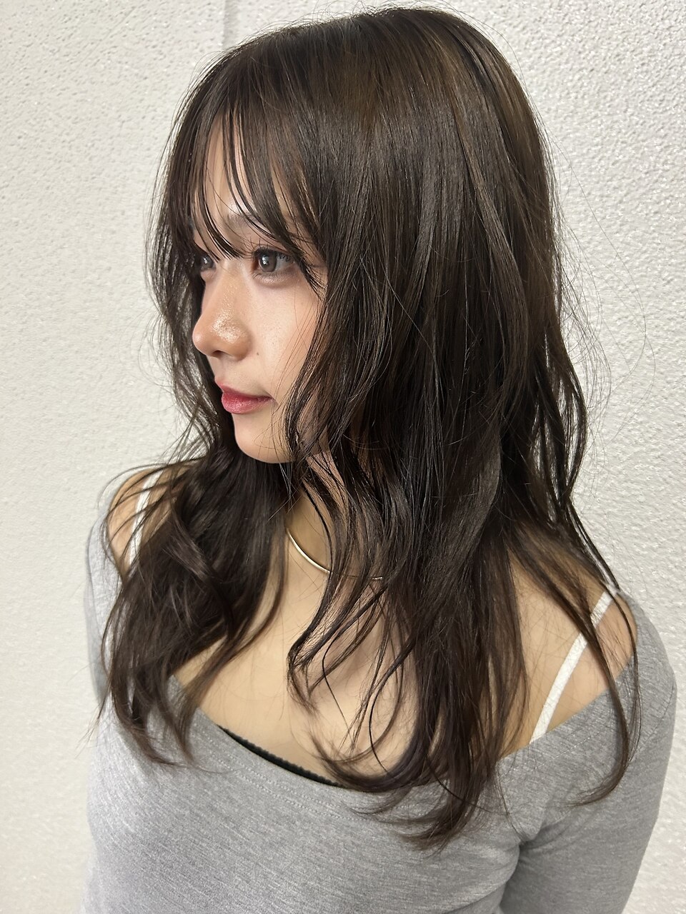 オリーブブラウン/レイヤーゆる巻き