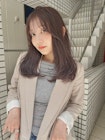 10トーンラベンダーブラウンケアカラーレイヤーカットミディアム