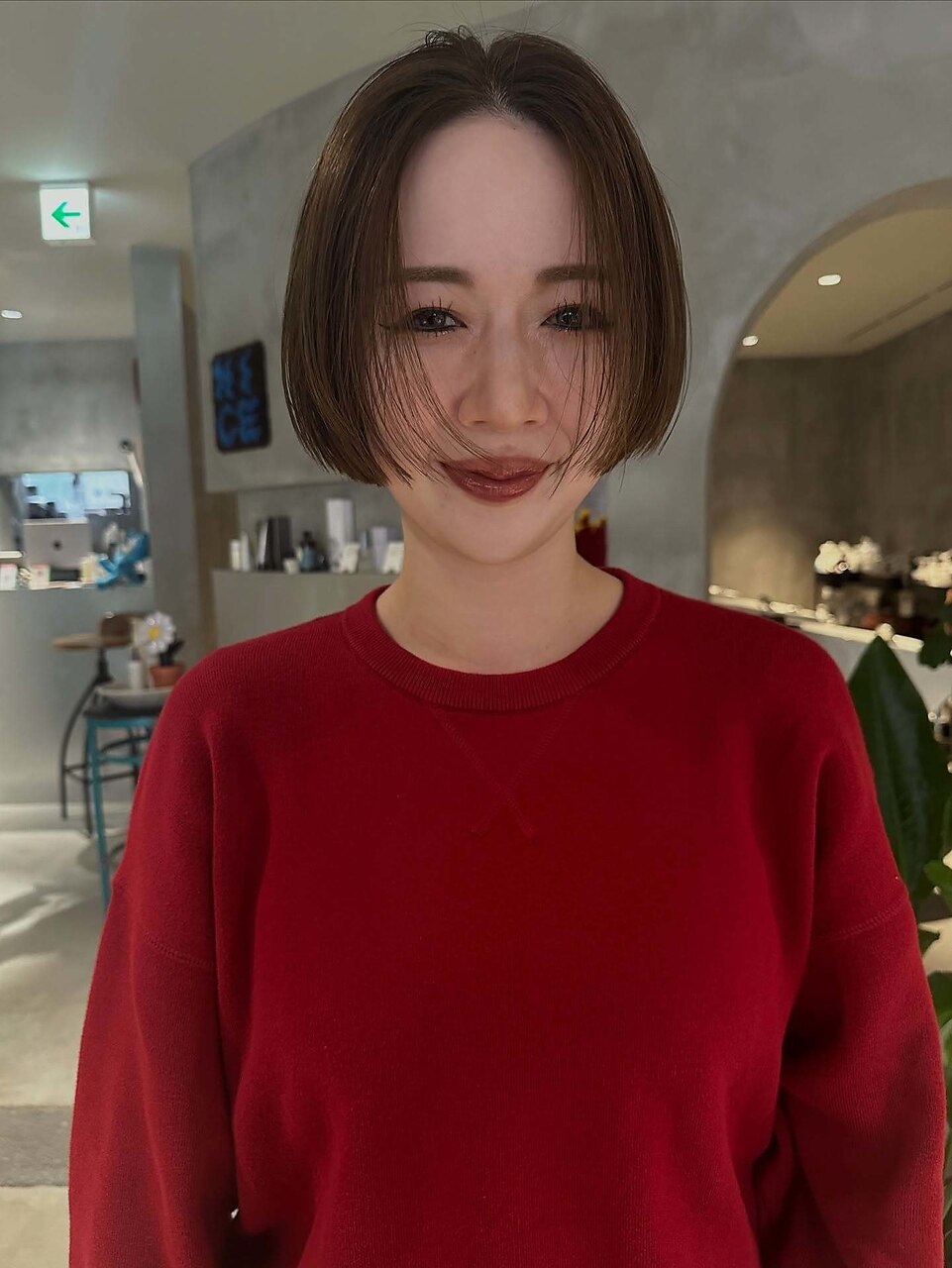 ブリーチなしカラー◎夏ミニボブ×モカブラウン20代30代