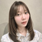 韓国風くびれレイヤー×艶感オリーブベージュ