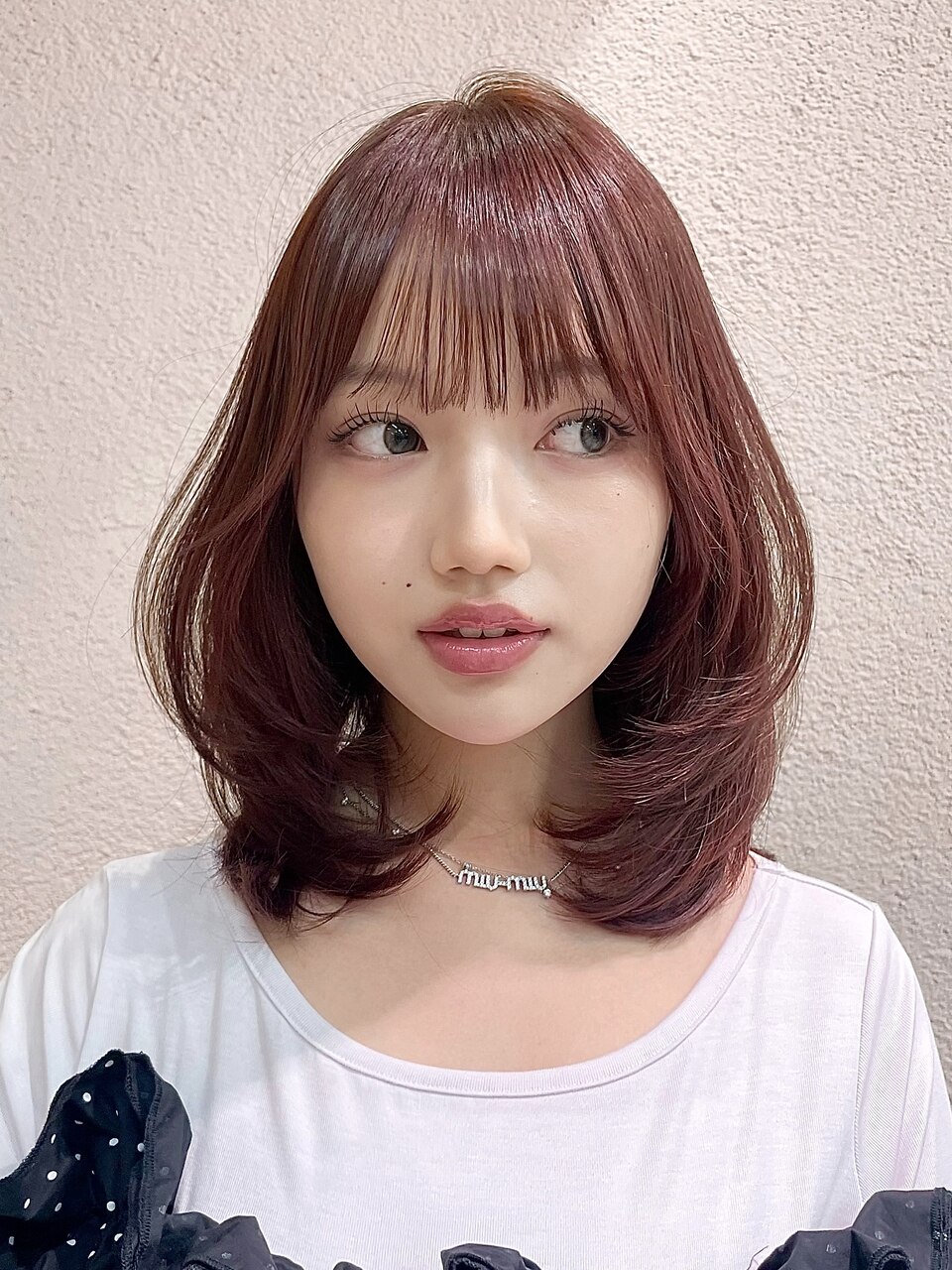 ピンクラベンダー × レイヤーカット