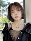 丸みボブ/切りっぱなしボブ/シースルーバング/小顔/たまプラーザ