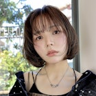 丸みボブ/切りっぱなしボブ/シースルーバング/小顔/たまプラーザ