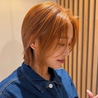 横顔美人レイヤーボブ × オレンジ