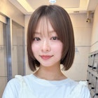 小顔似合わせボブミルクブラウンナチュラルショート