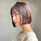 小顔似合わせボブミルクブラウンナチュラルショート