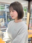 小顔似合わせボブミルクブラウンナチュラルショート