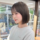 小顔似合わせボブミルクブラウンナチュラルショート