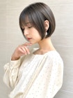 丸みショートボブ×シースルーバング
