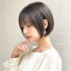 丸みショートボブ×シースルーバング