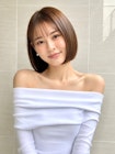 シースルーバング丸みボブ