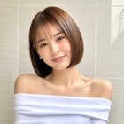 シースルーバング丸みボブ