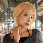 #ブロンド#ミニボブ#シースルーバング#顔周りレイヤー#20代#30代