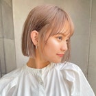小顔似合わせボブミルクブラウンナチュラルショート
