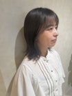 ナチュラル外ハネミディ×シアーグレージュ
