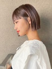 小顔似合わせボブミルクブラウンナチュラルショート