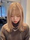 34. ミルクブラウン/ダブルカラー/レイヤーカット/前髪
