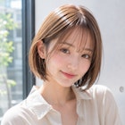 大人可愛い丸みショートボブ×シアーベージュ