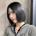 韓国ボブ×艶感ブラックカラー|切りっぱなしボブ s727