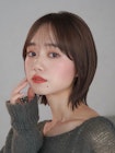 韓国風くびれミディアムボブハッシュカット