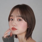 韓国風くびれミディアムボブハッシュカット