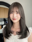 レイヤーカット/韓国/オリーブグレージュ/ブリーチなしカラー